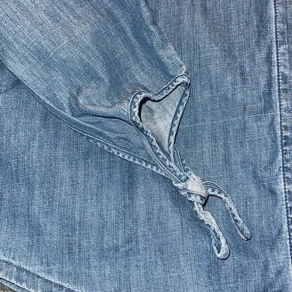 MADEWELL Denim Tie-Sleeve Button down Shirt size XS Soft Denim 100% Cotton - Picture 9 of 16